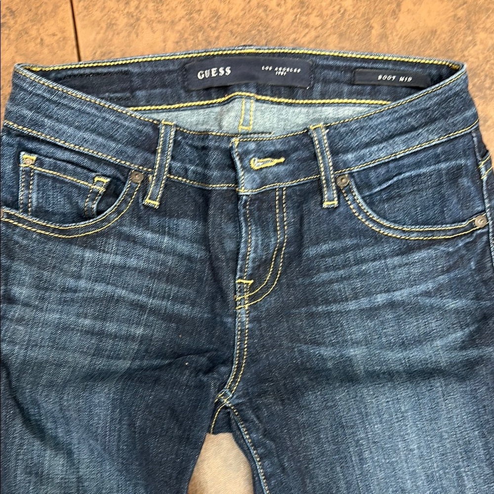 GUESS Women's Indigo Boot Cut Jeans, Midrise